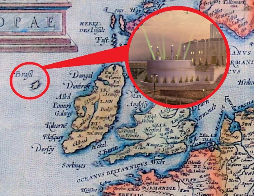 Hy-Brasil przez 400 lat była zaznaczana na mapach. Znajdować miała się na zachód od Irlandii... /archiwum prywatne