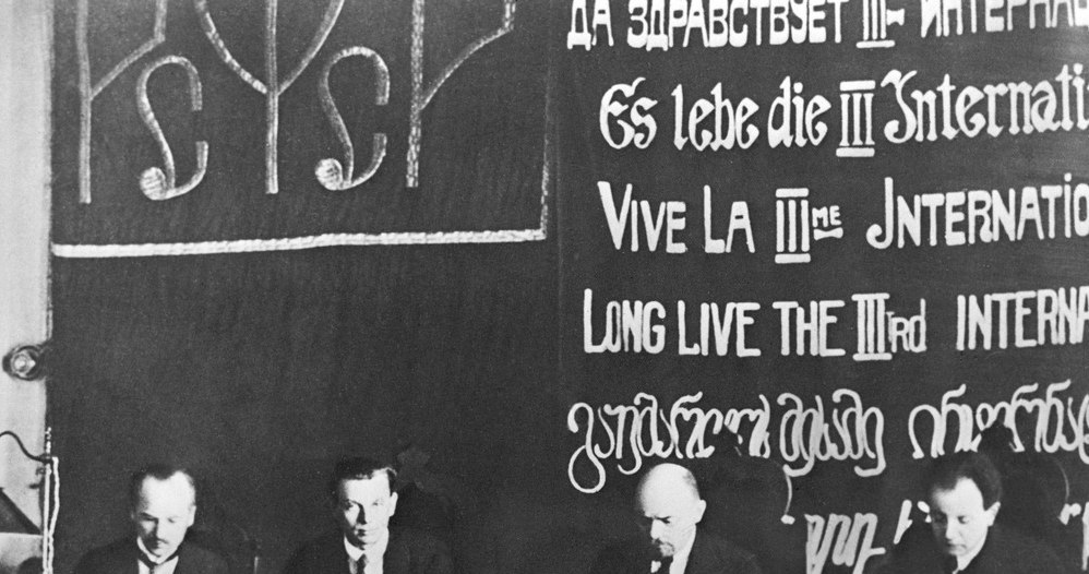 I Kongres Miedzynarodówki Komunistycznej, obradujący w Moskwie w dniach 2-6 marca 1919 r. Drugi od prawej - Lenin /RIA Novosti /East News