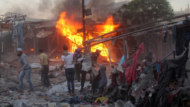 Idlib po bombardowaniu /	AA/ABACA /PAP/EPA