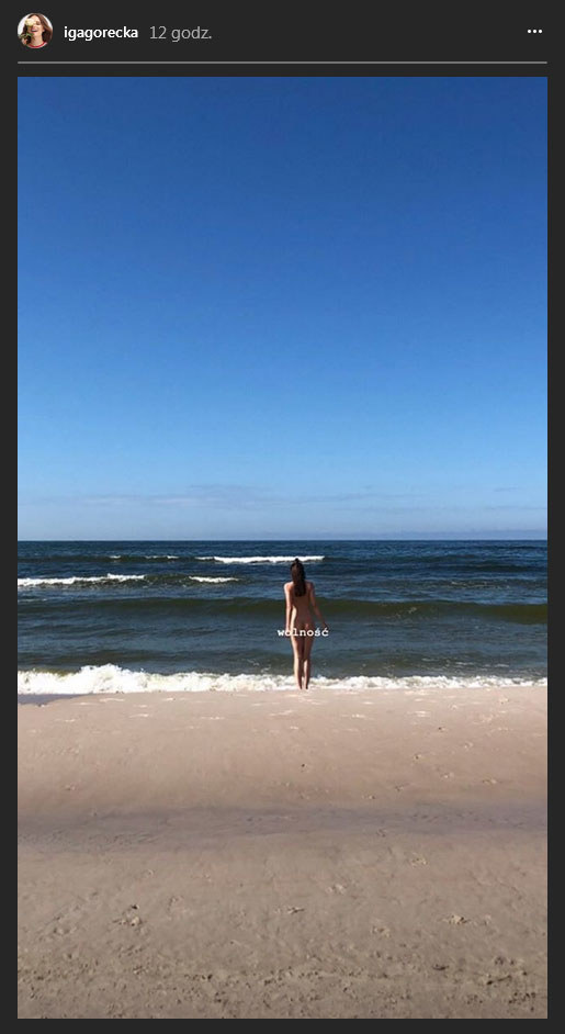 Iga Górecka na Instagramie pozuje w stroju Ewy /Instagram /.