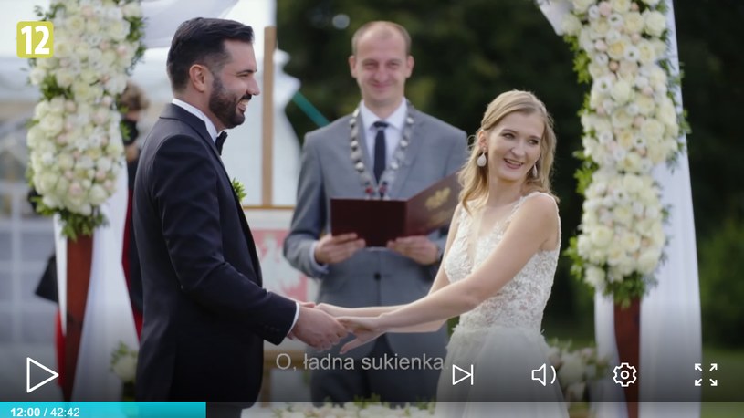 Iga i Karol w dniu ślubu /player.pl /TVN