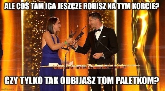 Iga Świątek i Robert Lewandowski [MEMY] /materiał zewnętrzny