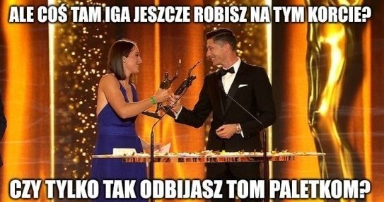 Iga Świątek i Robert Lewandowski [MEMY] /materiał zewnętrzny