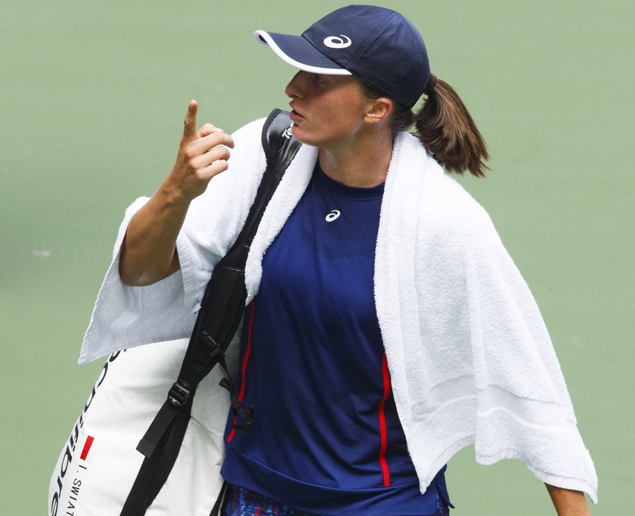 Iga Świątek na treningu w Nowym Jorku przed startem US Open /CJ GUNTHER /PAP/EPA