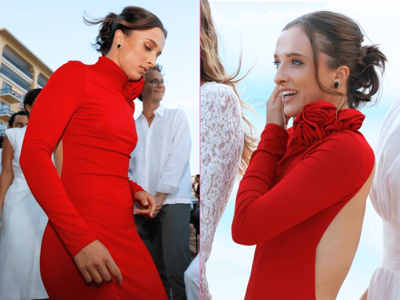 Iga Świątek w czerwonej sukience /Sarah Stier / Staff /Getty Images