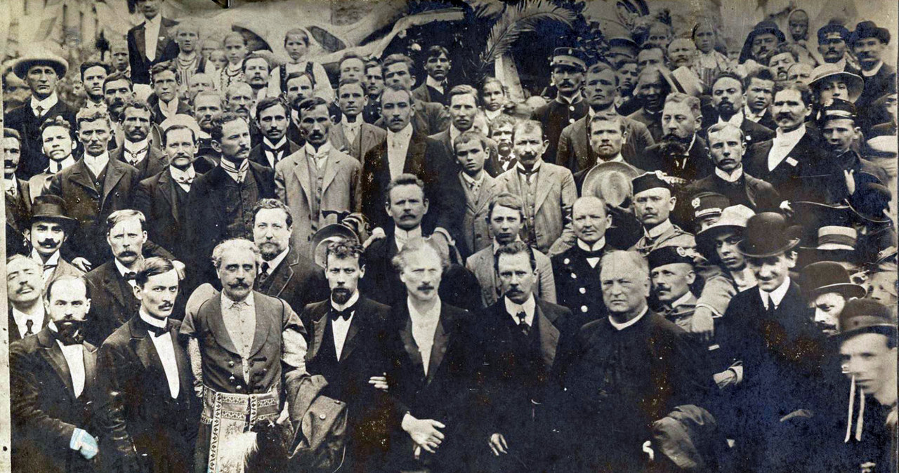 Ignacy Jan Paderewski podczas uroczystości odsłonięcia pomnika grunwaldzkiego w Krakowie 15 lipca 1910 r. /Biblioteka Narodowa