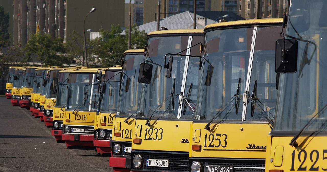 Ikarusy były podstawowymi autobusami miejskimi wielu polskich miast. Na zdjęciu zajezdnia w Warszawie w 2006 roku /Łukasz Jóźwiak /Reporter