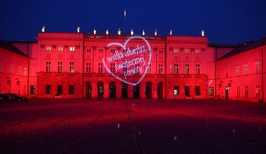 Iluminacja Pałacu Prezydenckiego  z okazji WOŚP