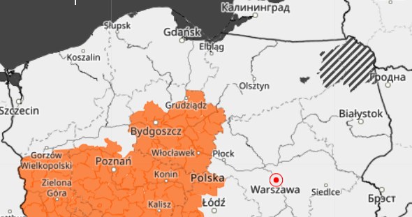 IMGW na czwartek wydał alerty pogodowe pierwszego i drugiego stopnia dotyczące upałów i burz /IMGW /