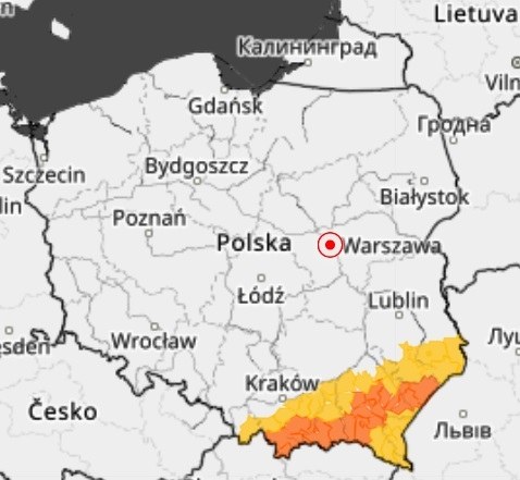 IMGW ostrzega przed burzami z deszczem /IMGW /Zrzut ekranu