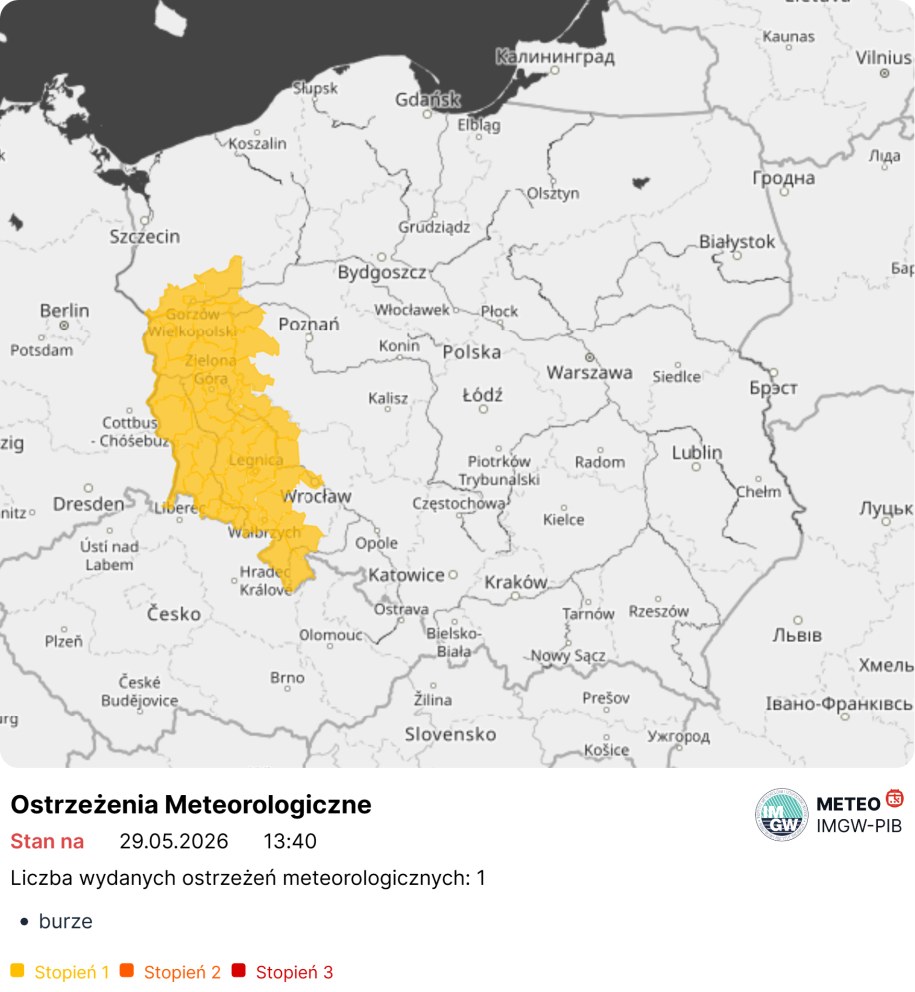 IMGW ostrzega przed burzami /