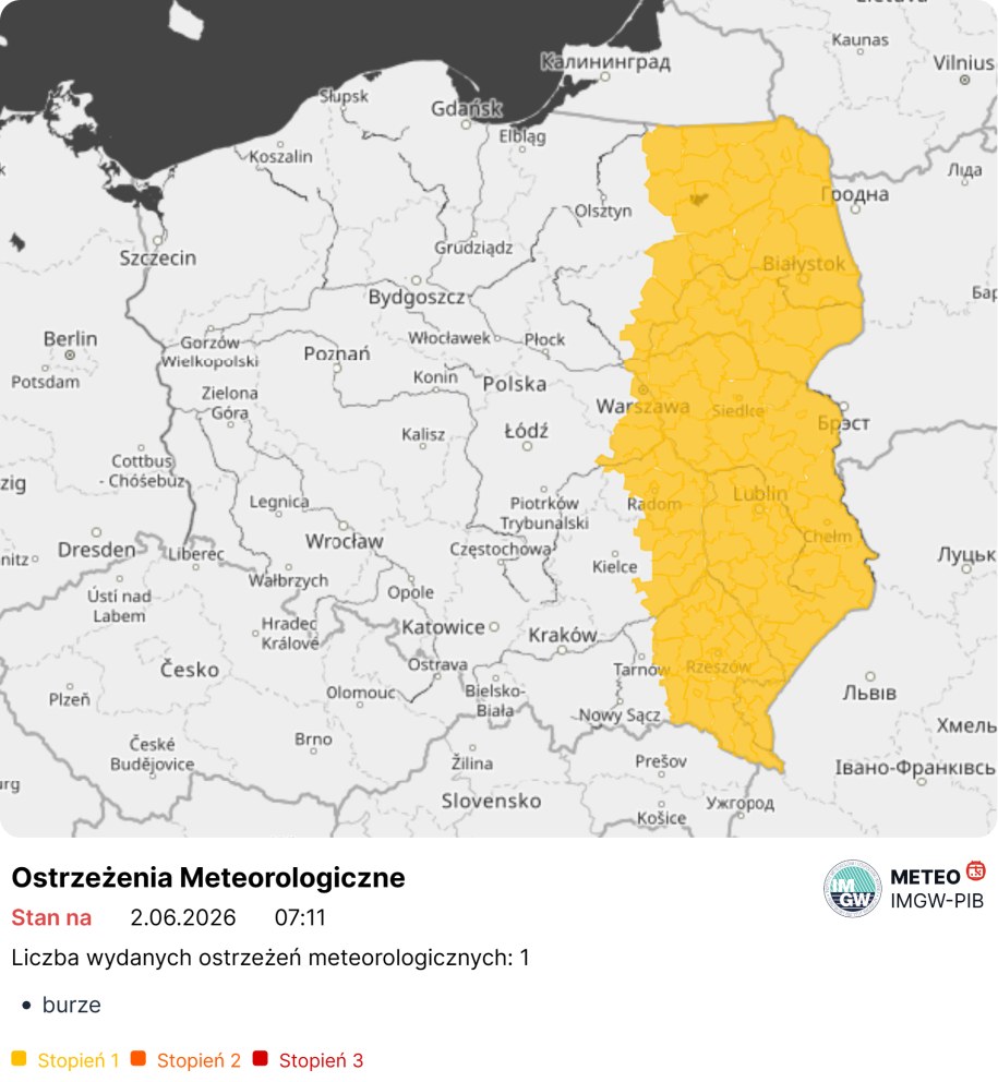 IMGW ostrzega przed burzami /