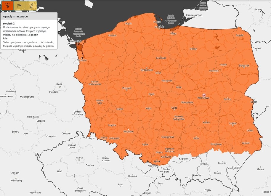 IMGW ostrzega przed marznącymi opadami /IMGW /Materiały prasowe