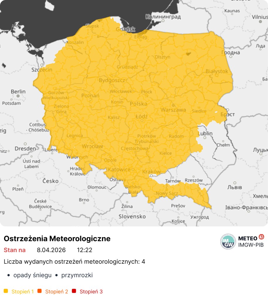 IMGW ostrzega przed przymrozkami