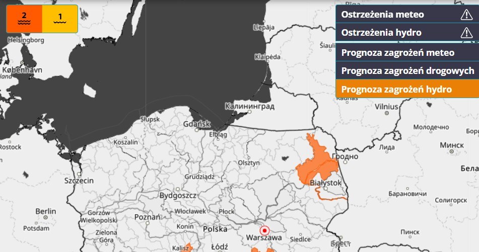 IMGW prognozuje 1. i 2. stopień zagrożenia hydro /IMGW-PIB / imgw.pl