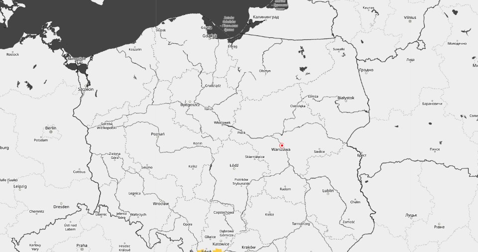 IMGW prognozuje na tym terenie zawieje i zamiecie śnieżne (Źródło: IMGW) /