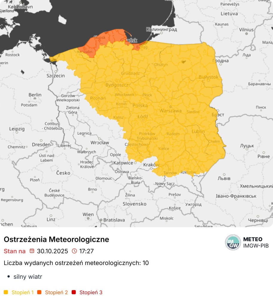 IMGW wydał ostrzeżenia meteorologiczne /IMGW  /Materiały prasowe