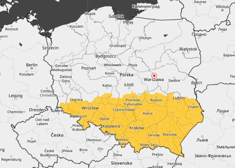 IMGW wydał ostrzeżenia pierwszego stopnia przed burzami z gradem /IMGW-PIB / imgw.pl /