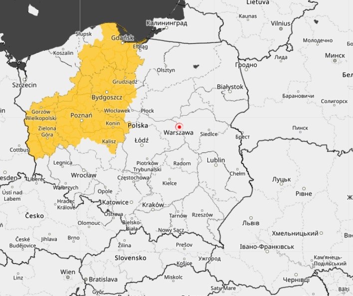 IMGW wydał ostrzeżenia przed burzami z gradem dla kilku regionów /IMGW /