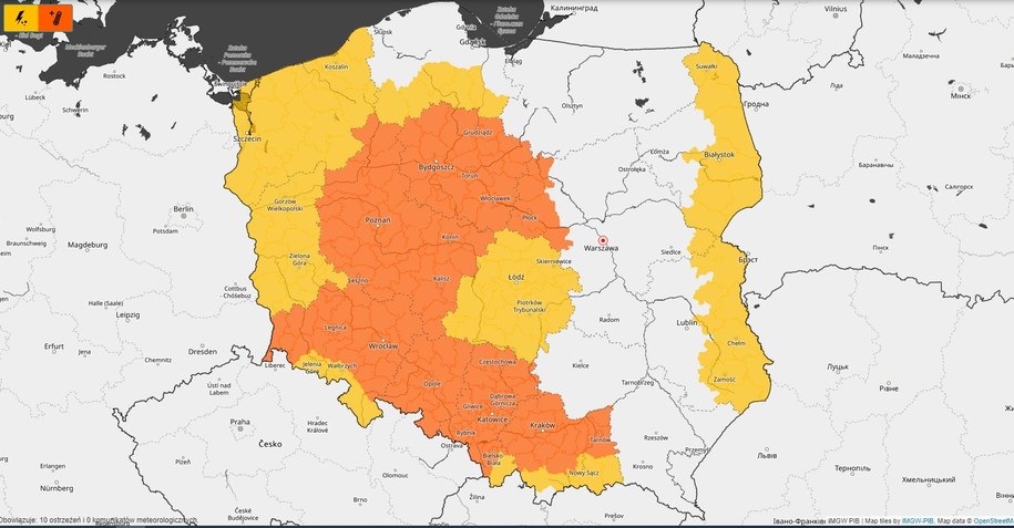 IMGW wydał ostrzeżenia przed upałami i burzami z gradem /imgw.pl /Internet