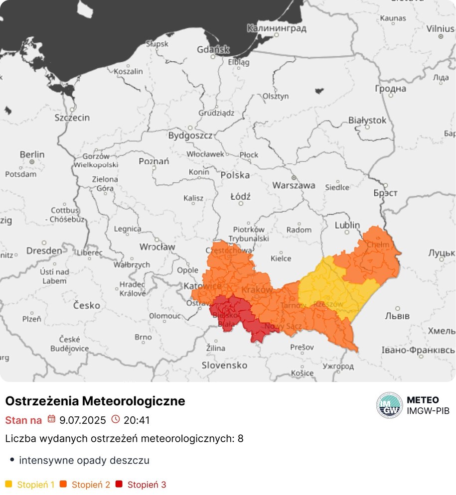 IMGW zaktualizowało ostrzeżenia meteo /IMGW-PIB /