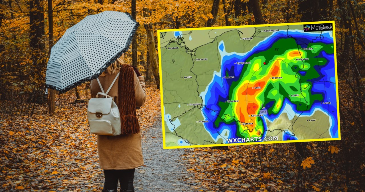 IMGW zapowiada tydzień z jesienną aurą. Będzie stosunkowo ciepło, jednak nie zabraknie deszczu, a nawet burz /galeja/123rf/WXCHARTS /