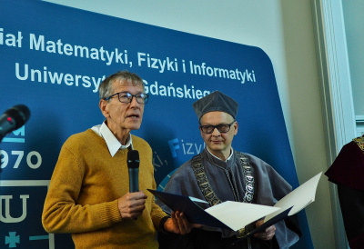 Inauguracja roku akademickiego na Wydziale Matematyki, Fizyki i Informatyki. Prof. Marek Żukowski i prof. Piotr Bojarski /Uniwersytet Gdański /Materiały prasowe