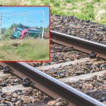 lokomotywa Incydent na torach w Zagnańsku. Lokomotywa z kruszywem wypadła z szyn