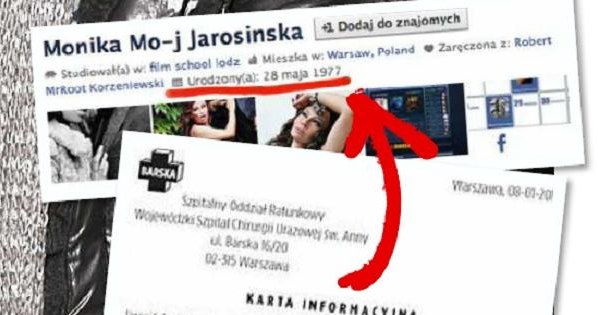 Informacje z Facebooka Jarosińskiej i z raportu z obdukcji lekarskiej &nbsp; /Na Żywo