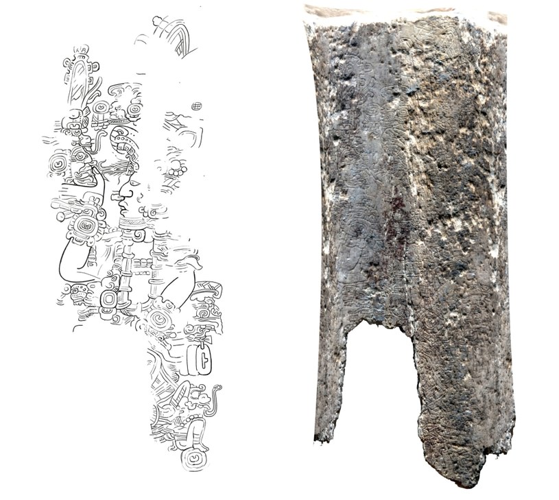 Inskrypcja na kości i jej rekonstrukcja /Francisco Estrada-Belli/Tulane University /materiały prasowe