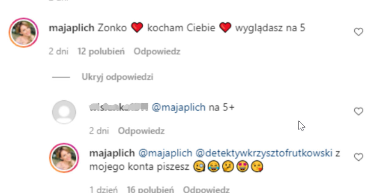 Instagram Mai Plich, fot. https://www.instagram.com/majaplich/ /Instagram