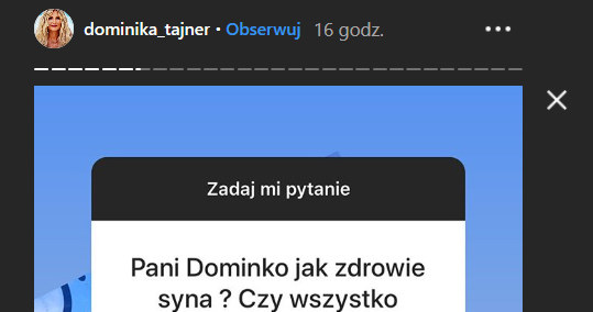 Instastories Dominiki Tajner /brak /Instagram