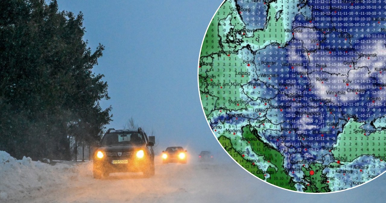 Intensywne mrozy spodziewane są na wschodzie. Za dnia będzie tam -12, a w nocy nawet -22 stopnie Celsjusza - prognozuje IMGW / PAP/Darek Delmanowicz/WXCHARTS /