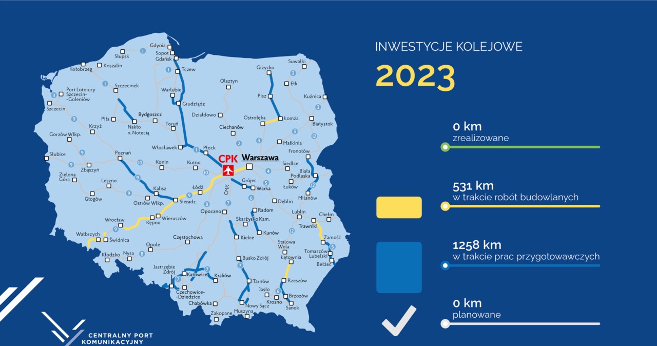 Inwestycje kolejowe CPK w 2023 roku /CPK /INTERIA.PL