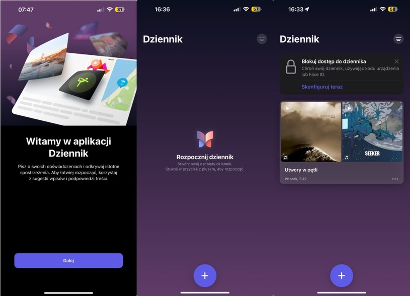 iOS 17.2 wprowadza m.in. aplikację Dziennik /Dawid Długosz /INTERIA.PL