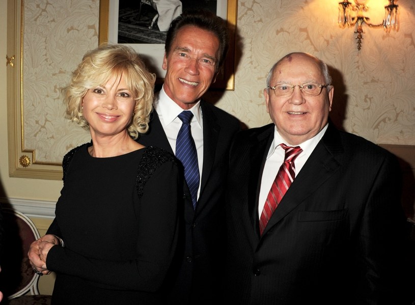 Irina Gorbaczowa, Michaił Gorbaczow i  Arnold Schwarzenegger /Dave Benett /Getty Images