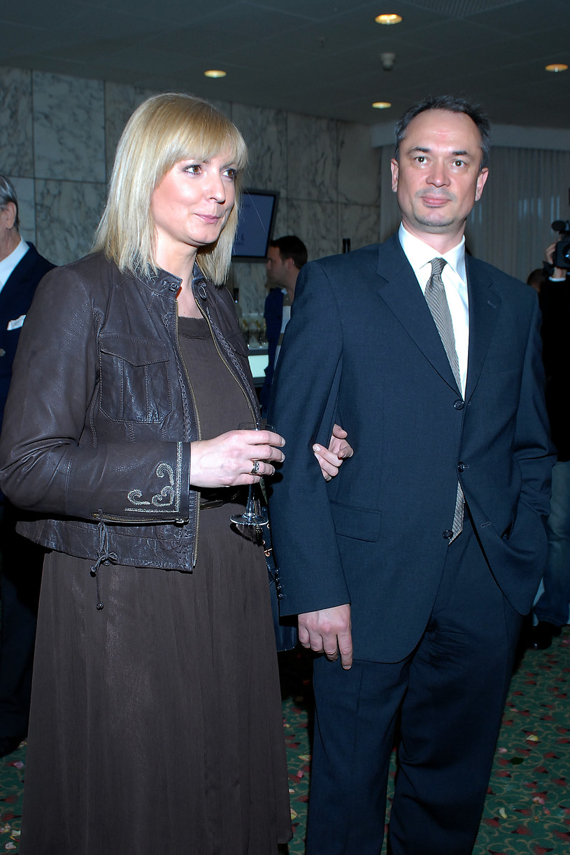 Iwona Schymalla z mężem na rozdaniu Wiktorów 2006 /MWMedia