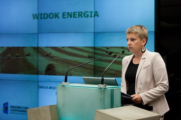 Iwona Szmaja, prezes Widok Energia, w czasie debiutu na NewConnect /PAP