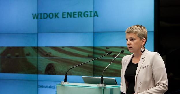 Iwona Szmaja, prezes Widok Energia, w czasie debiutu na NewConnect /PAP