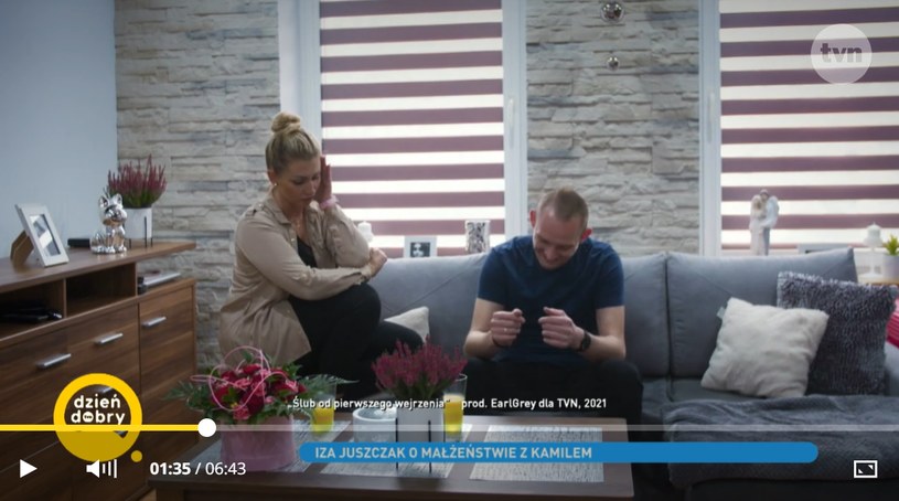 Iza i Kamil, bohaterowie "Ślubu od pierwszego wejrzenia" /player.pl /TVN