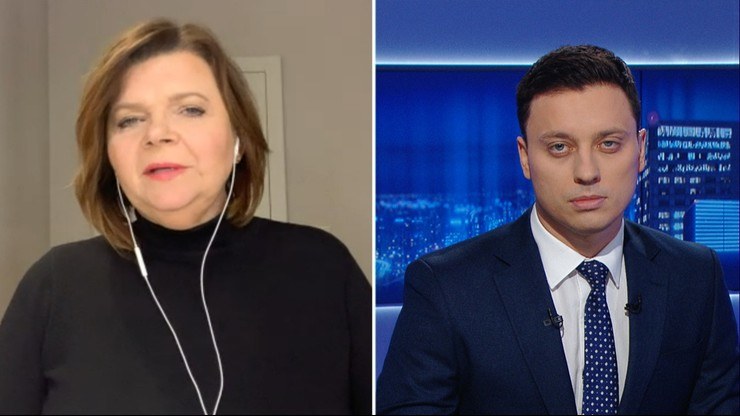 Izabela Leszczyna w rozmowie z Piotrem Witwickim na antenie Polsat News /Polsat News