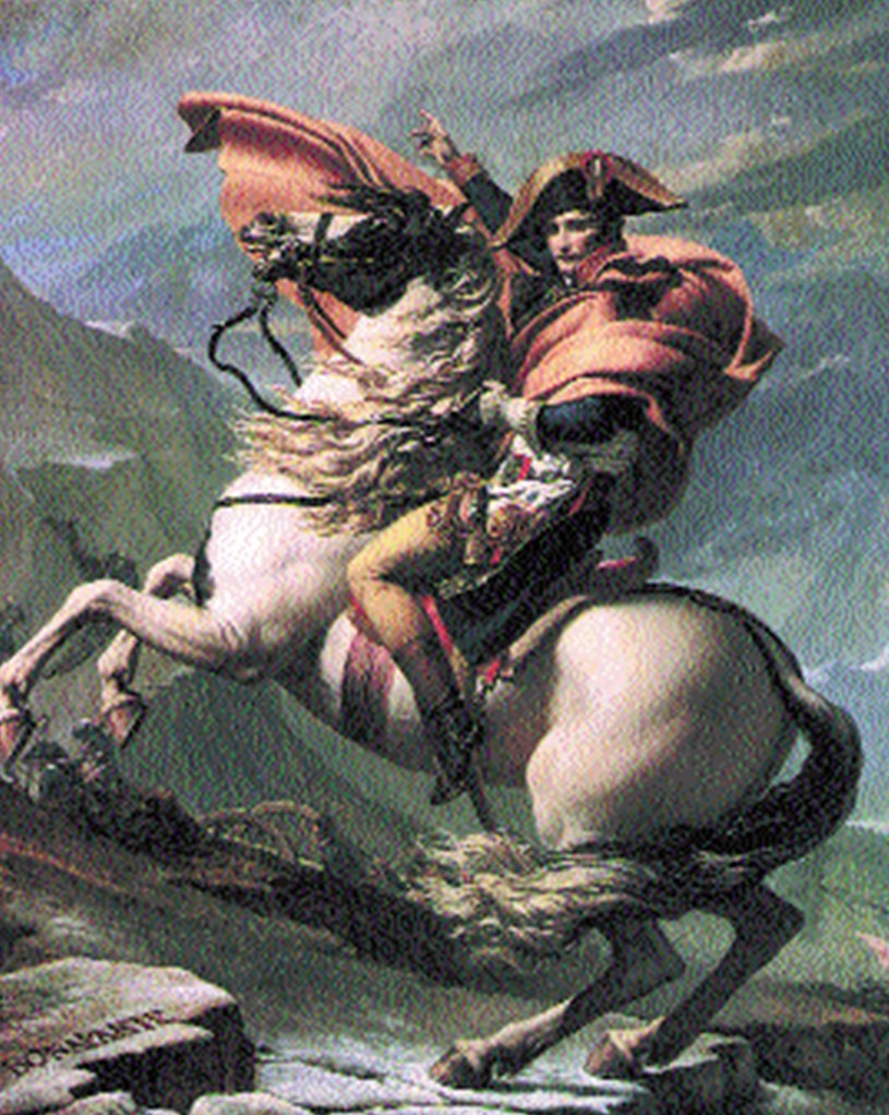 J.L. David, Napoleon przekraczający Alpy /Encyklopedia Internautica