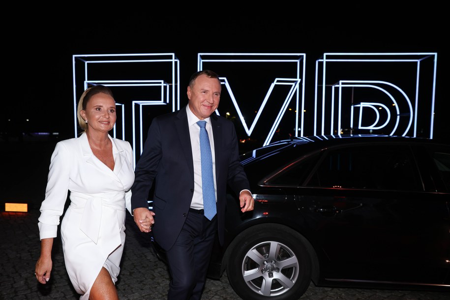 Jacek Kurski z żoną Joanną / 	Leszek Szymański    /PAP