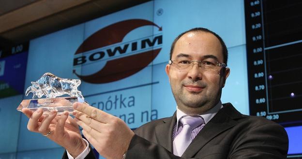 Jacek Rożek, wiceprezes spółki Bowim, w czasie debiutu na GPW /PAP