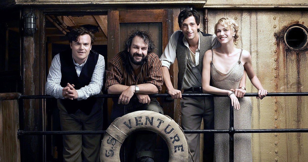 Jack black, Peter Jackson, Adrien Brody i Naomi Watts na planie filmu "King Kong" /Everett Collection /East News