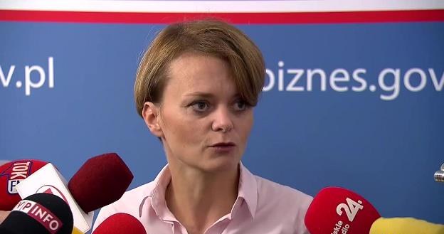 Jadwiga Emilewicz, minister przedsiębiorczości. Źródło: TVN24 / Dostawca: x-news /.