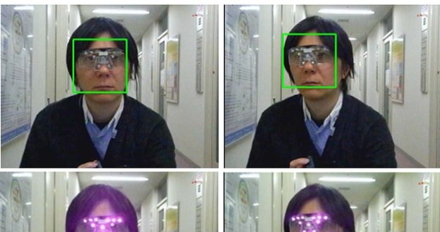 Jak działają okulary chroniące prywatność. Udane zeskanowanie twarzy (góra) - próba nie powiodła się (dół). Zdjęcie Japońskiego Instytutu Informatyki /materiały prasowe