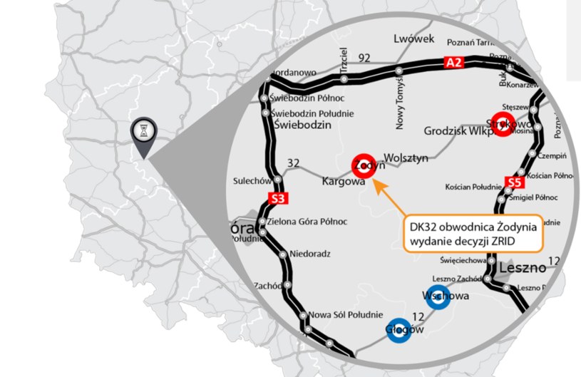 Jak poinformowała GDDKiA, swoją obwodnicę będzie miał również Żodyń. /GDDKiA