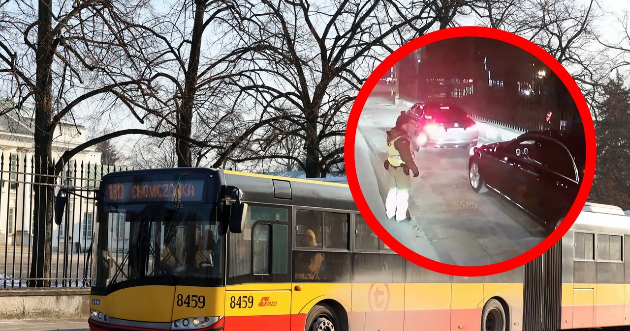 Jak wyglądało zablokowanie wyjazdu z Belwederu przez autobus? Jest nagranie /Piotr Molecki/East News /East News