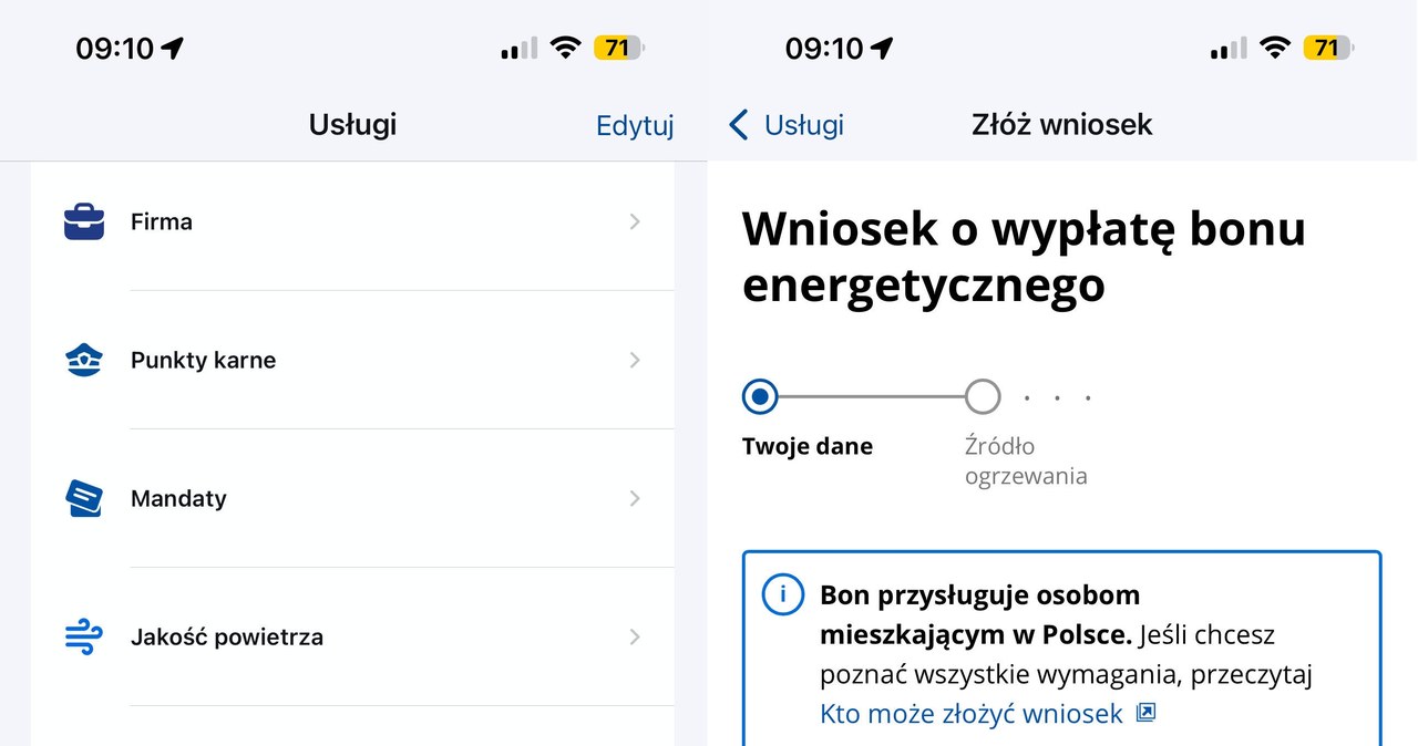 Jak złożyć wniosek o bon energetyczny? W aplikacji mObywatel to bardzo proste. /Dawid Długosz /INTERIA.PL